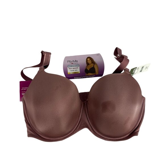 Fit For Me By Fruit Of The Loom Plus Size Full Coverage T-Shirt Bra 40DD Plum - Picture 1 of 5
